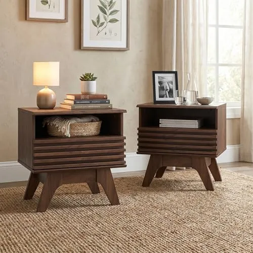 AODK Fluted Nightstands, Set of 2