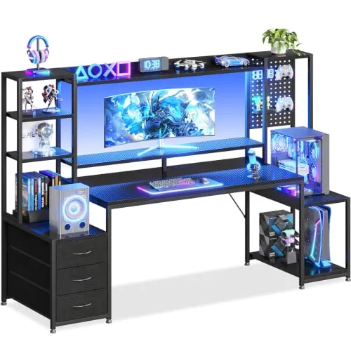 AODK 67" Gaming Desk with Display Hutch
